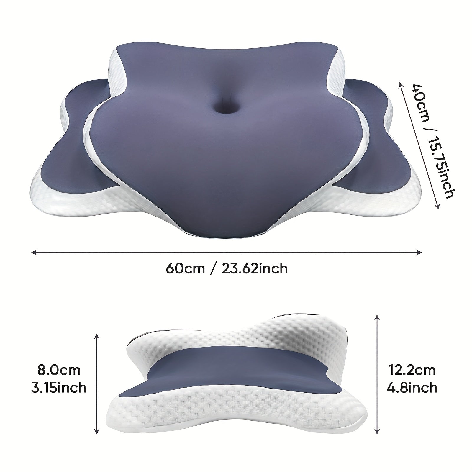 Memory Foam Cervical Pillow with Cooling Cover for Back Sleepers