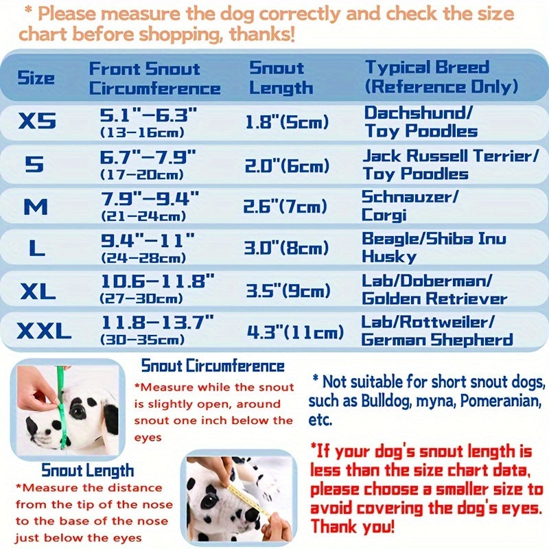 Reflective Nylon Dog Muzzle for Small Medium Large Dogs Blue Black Adjustable