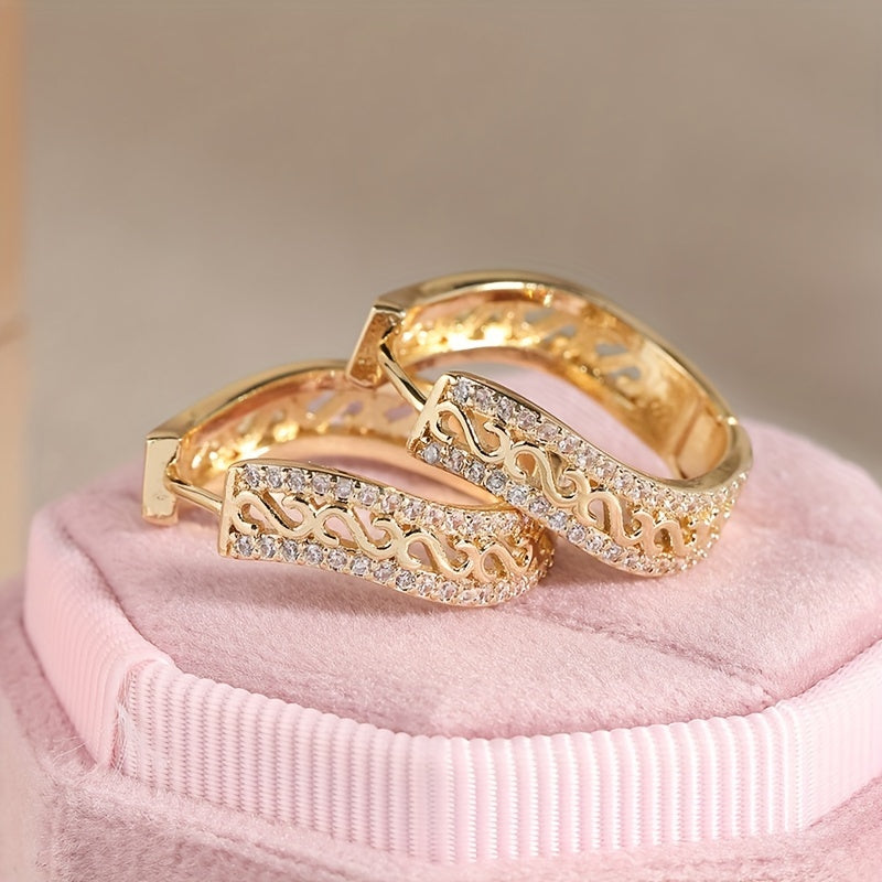 Boho misli qum bilan bezatilgan ayollar uchun sovgʻa uchun oltin bilan qoplangan zirkon bilan ta'minlangan sirgʻa