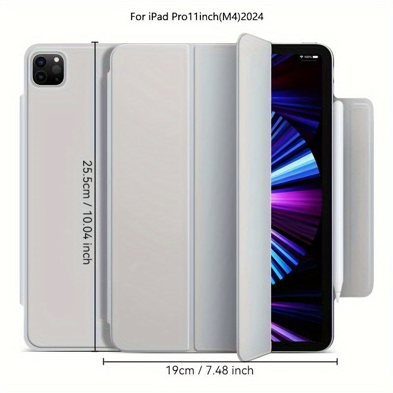 iPad Mini 6, Air 4/5, Pro 11 2022, Air 6 11inch 2024 uchun sun'iy charm aqlli qop. Qalam ushlagichi, kuchli magnit yopilishi va ultra ingichka dizayni bilan egiluvchan qattiq qopqoqni o'z ichiga oladi.