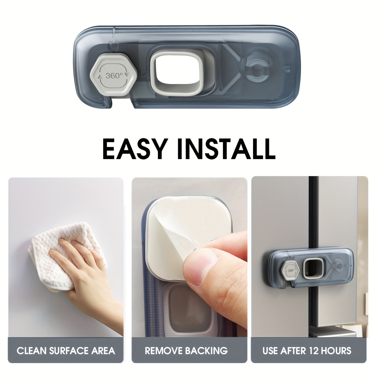 Child Safety Fridge Lock for One Door Baby Cabinet Lock Childproofing Blue