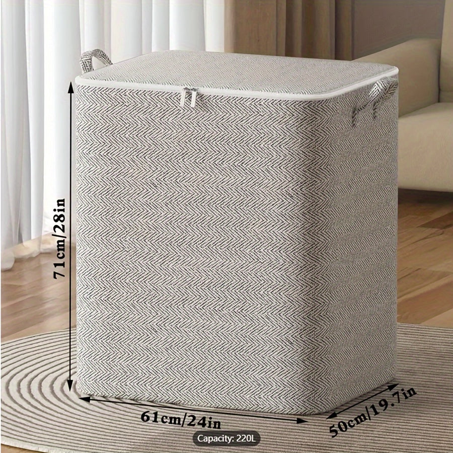 Large Waterproof Storage Box with Lid Non-Woven Fabric Foldable for Clothes and Blankets