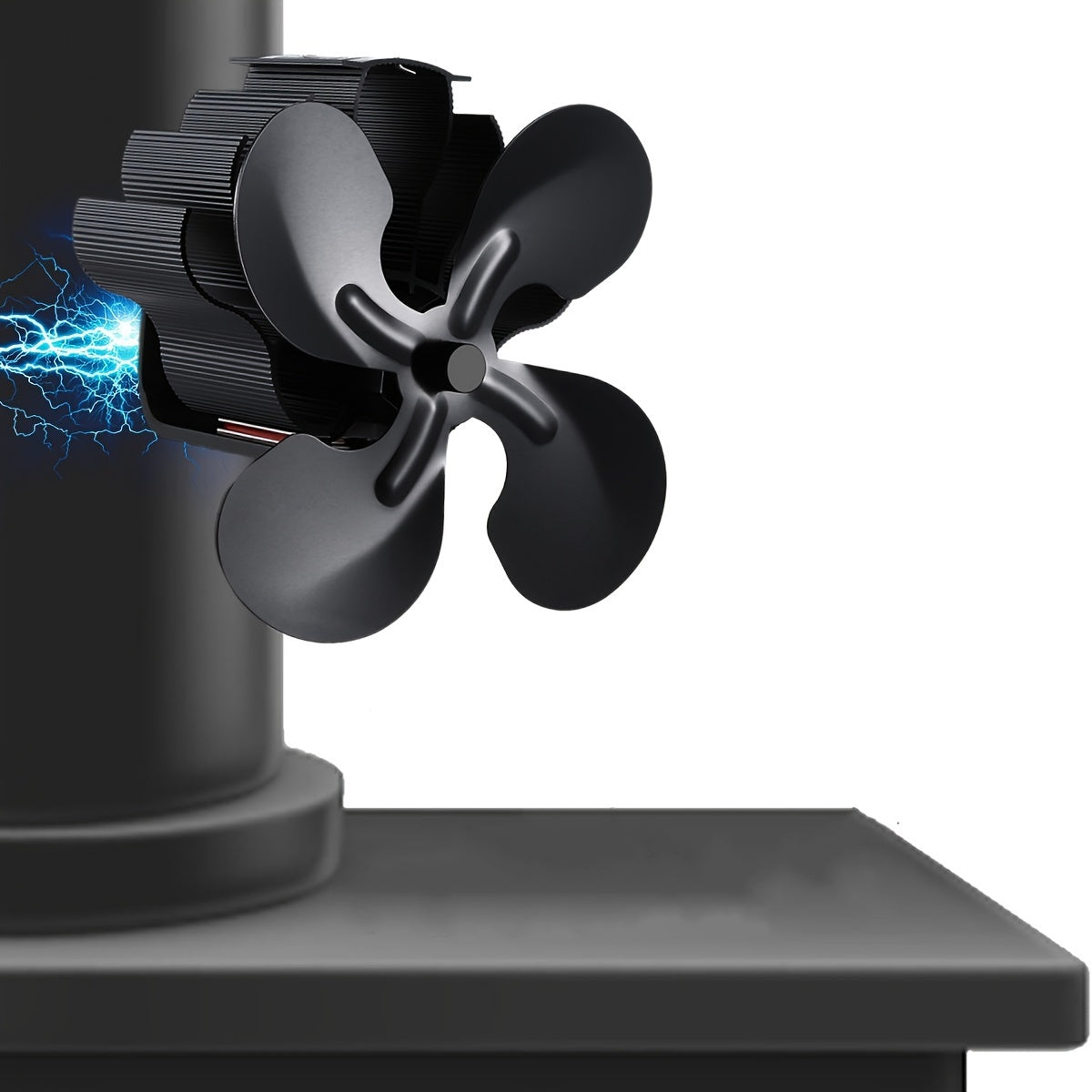 Adjustable Magnetic Wood-Burning Fireplace Fan with 4 Blades for Air Circulation