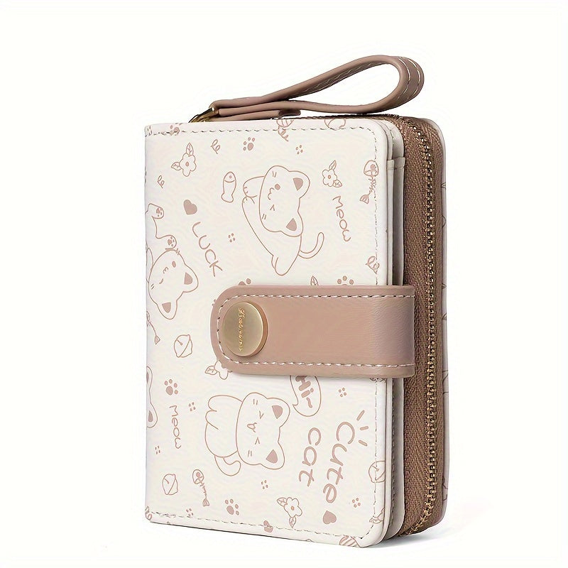 Ayollar uchun Qiziqarli Mushuk Naqshli Hamyon