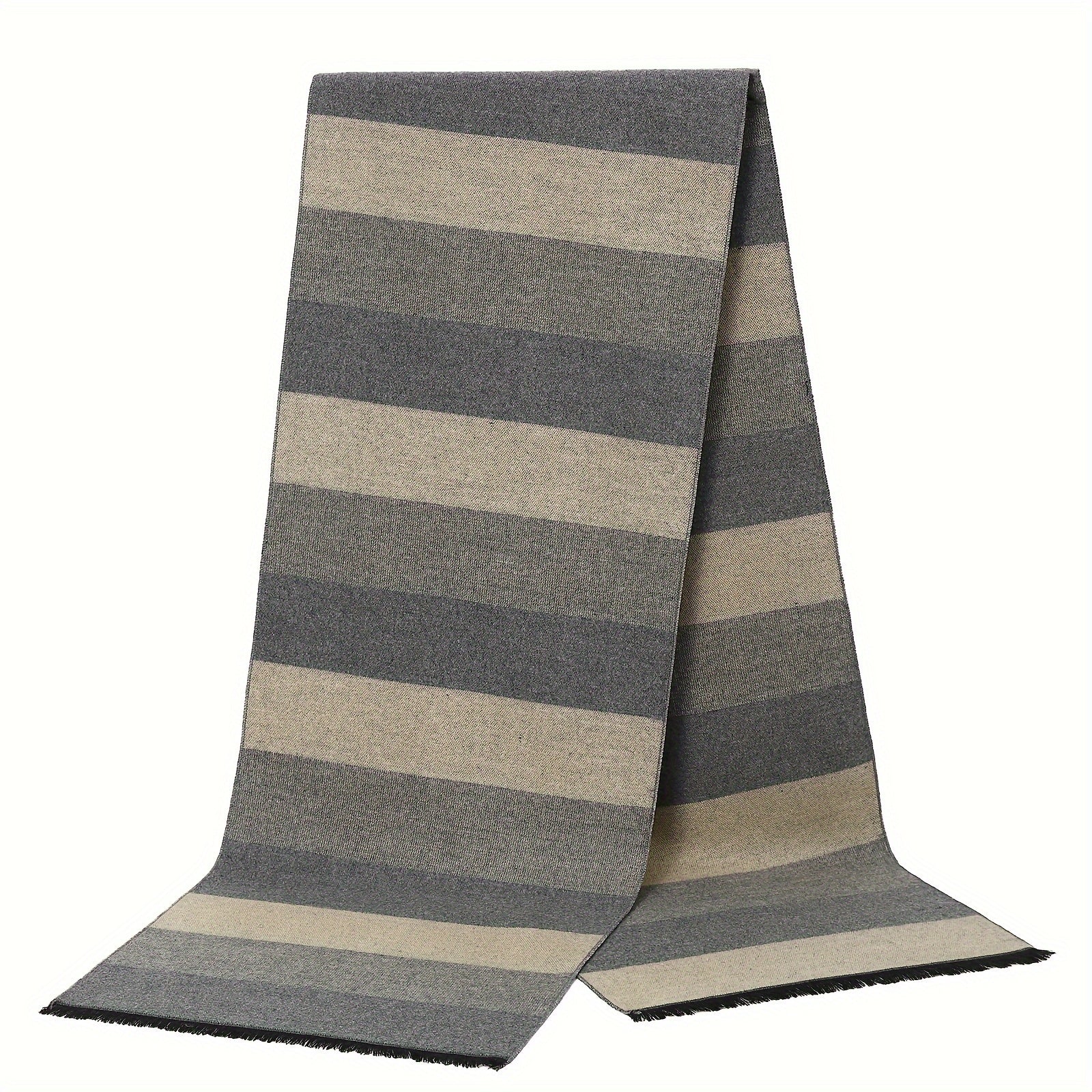 Men's Faux Cashmere Scarf Plaid Print Windproof Warm Fall Winter Accessories