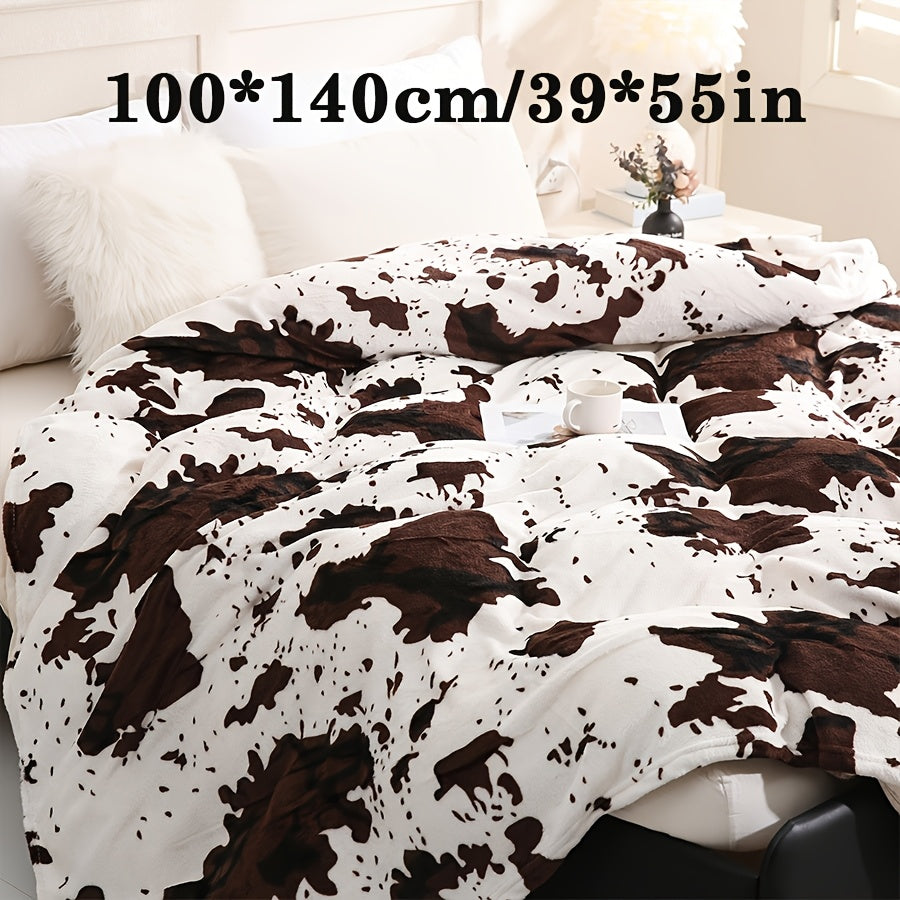 Christmas Cow Pattern Blanket 200g Single Bed Cozy Warmth