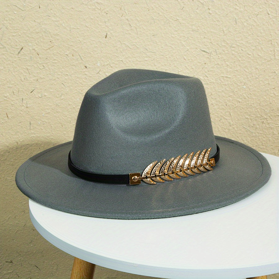Men's Wide-Brimmed Solid Color Hat Sun Protection Fashion Accessory