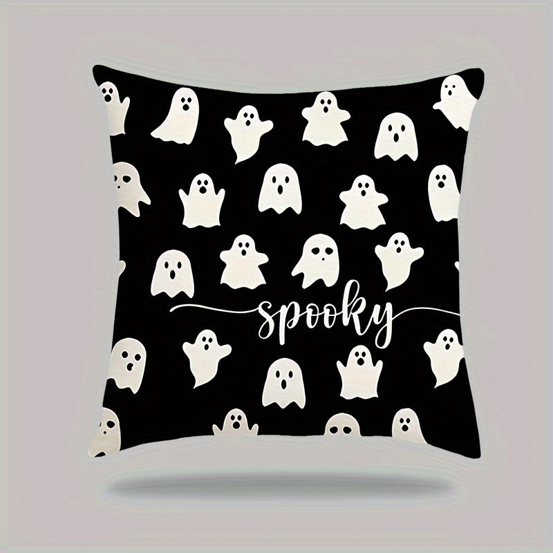 Double-Sided Halloween Pillow Cover 18x18 Washable Zip Closure Sofa Bedroom Decor