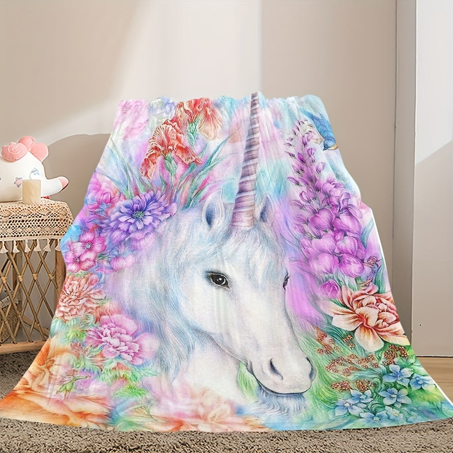 Vintage Inspired Flannel Blanket with Animal Print Hypoallergenic Durable Bedding for Sofa Camping Travel