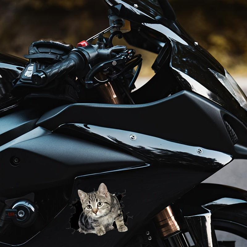 3D наклейка на автомобиль, кот, царапина на корпусе, декаль для авто, мотоцикла, окна, ноутбука