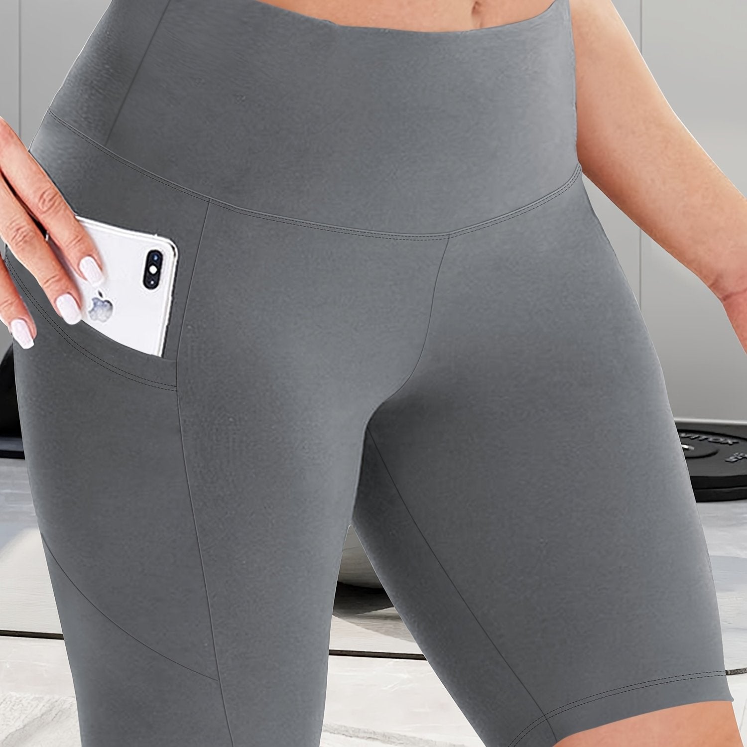 Women's High-Waist Shaping Shorts Black Tummy Control Mid-Thigh