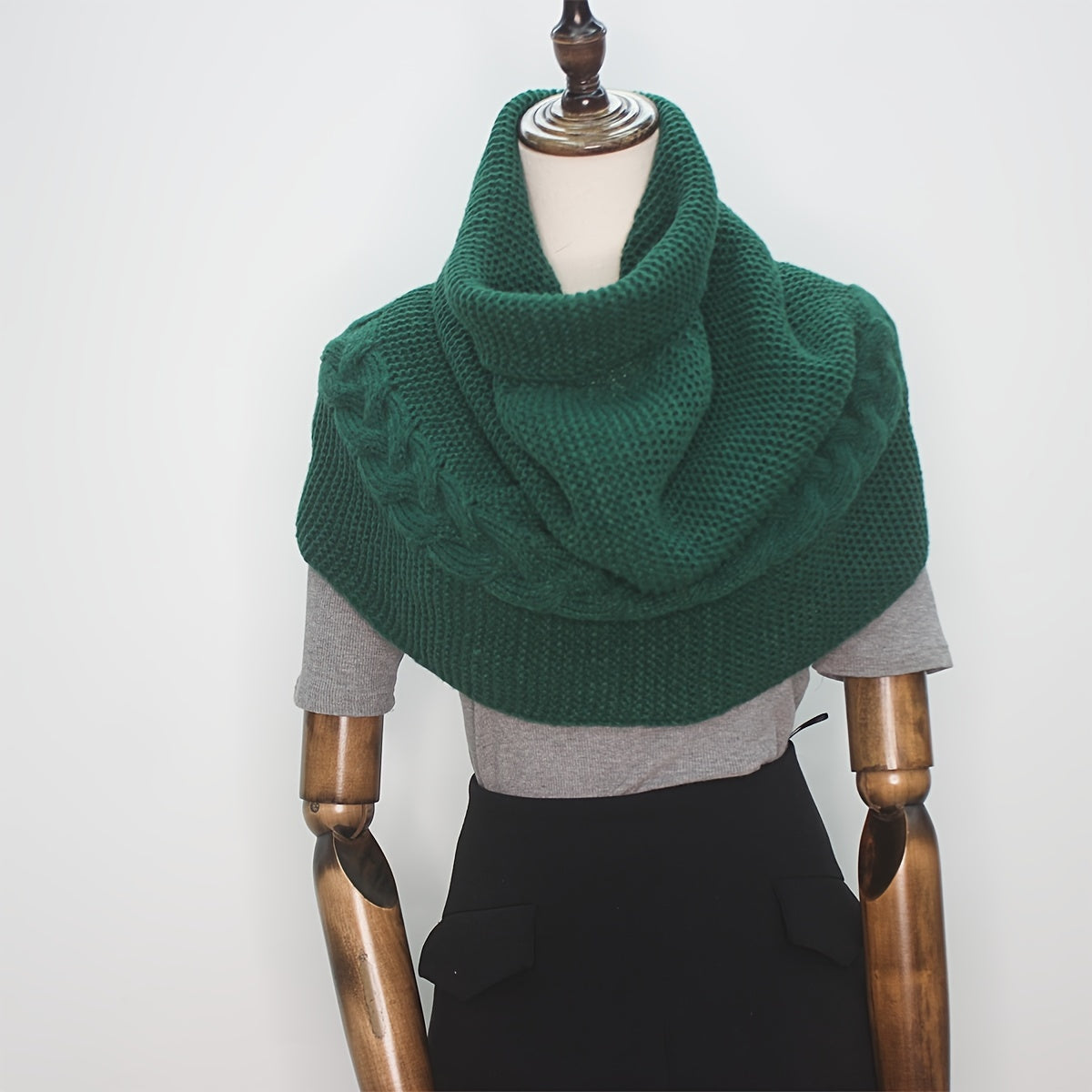 Bufanda de cuello de poliéster de punto para otoño e invierno, bufanda casual y acogedora