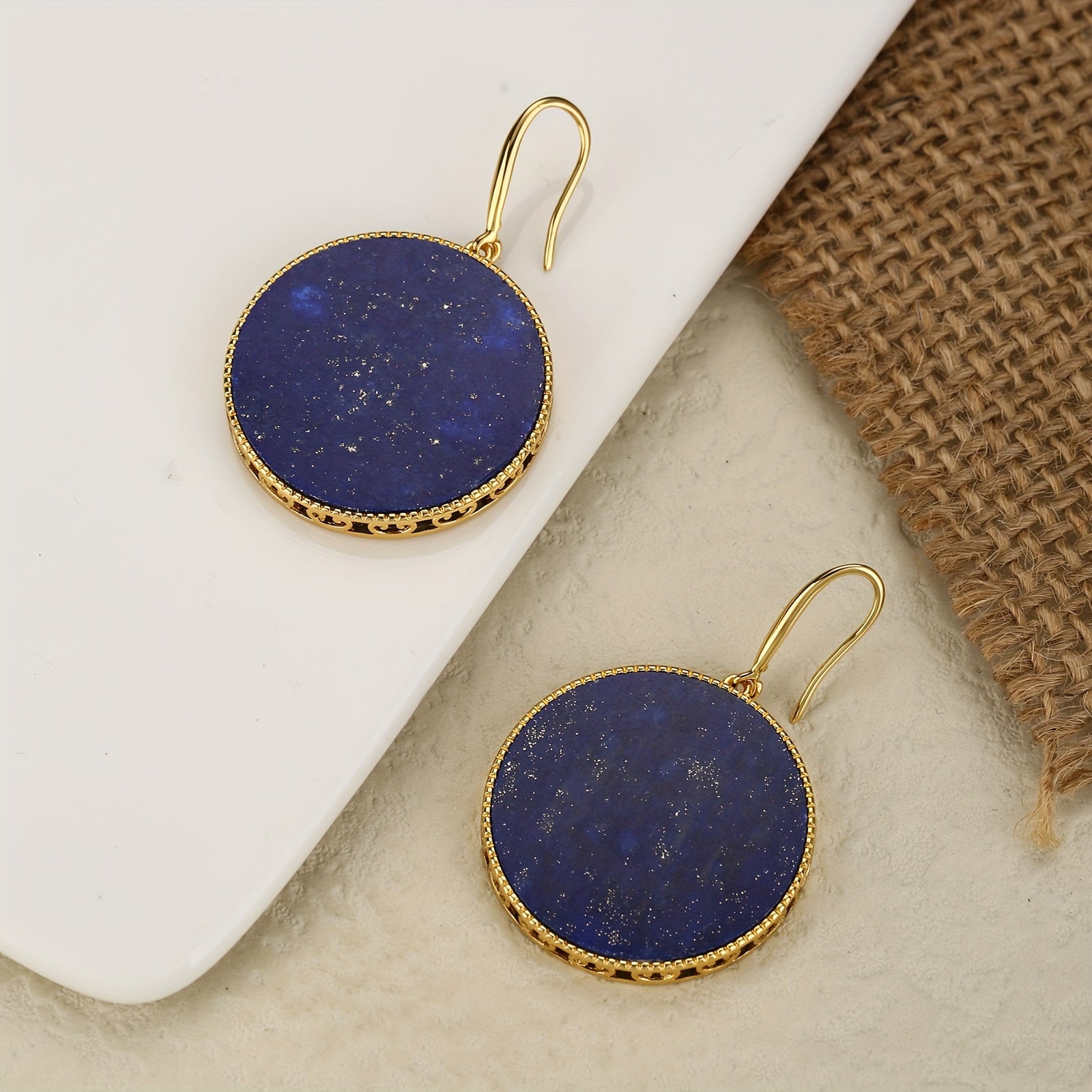 Pendientes largos de estilo bohemio con lapislázuli para mujer, joyería para fiesta y noche