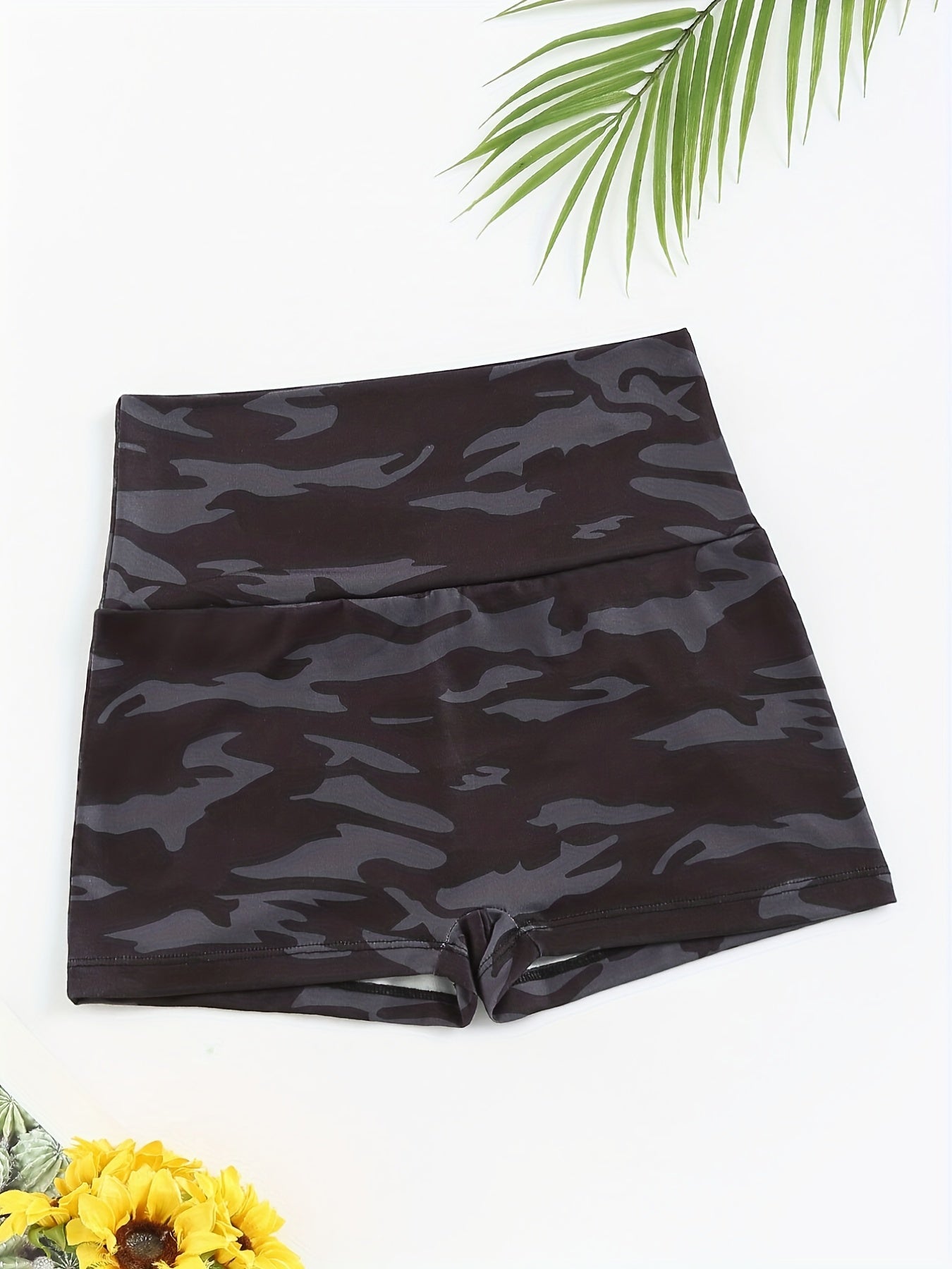 Women's Camouflage Lounge Bottoms with Elastic Waistband Sleepwear Shorts