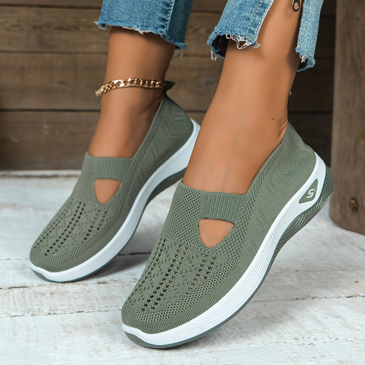 Women's Slip-On Sneakers Breathable Fabric Low Top All-Season Comfort