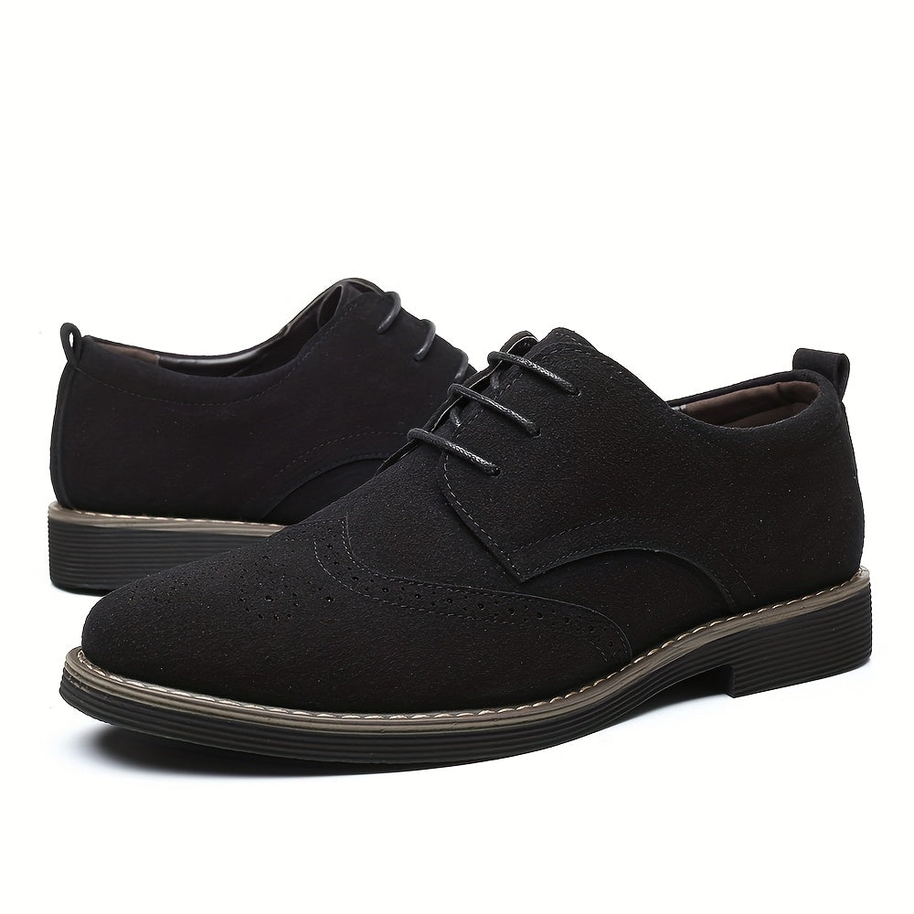 Men's Casual Leather Lace-Up Shoes for Business and Walking Durable Soft Soles