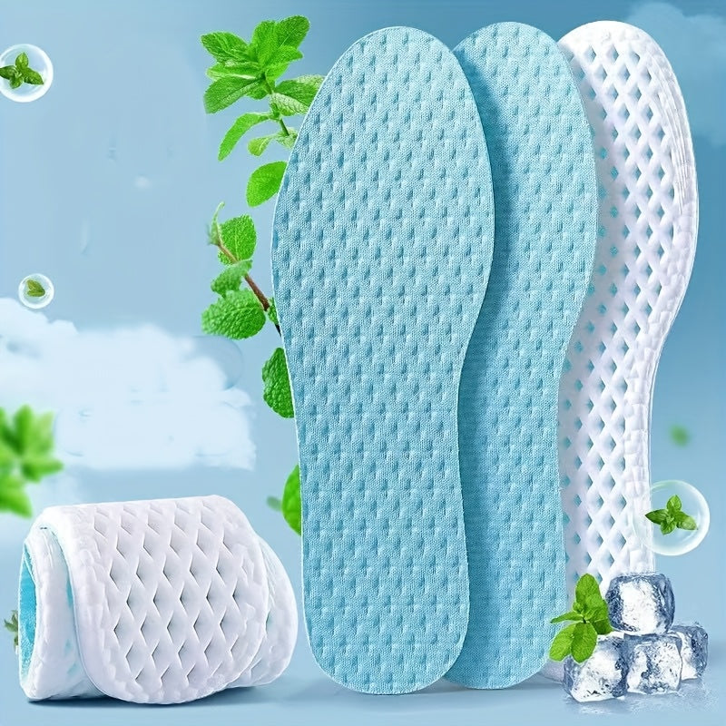 Unisex Summer Gel Insoles Barefoot Shoe Inserts Moisture-Wicking 2 Pairs