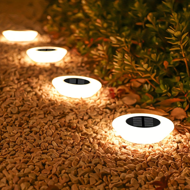 4-Donali quyosh energiyali tashqi bog' bog'bon chiroqlari plastik yo'lak, maysha, hovli bezaklari