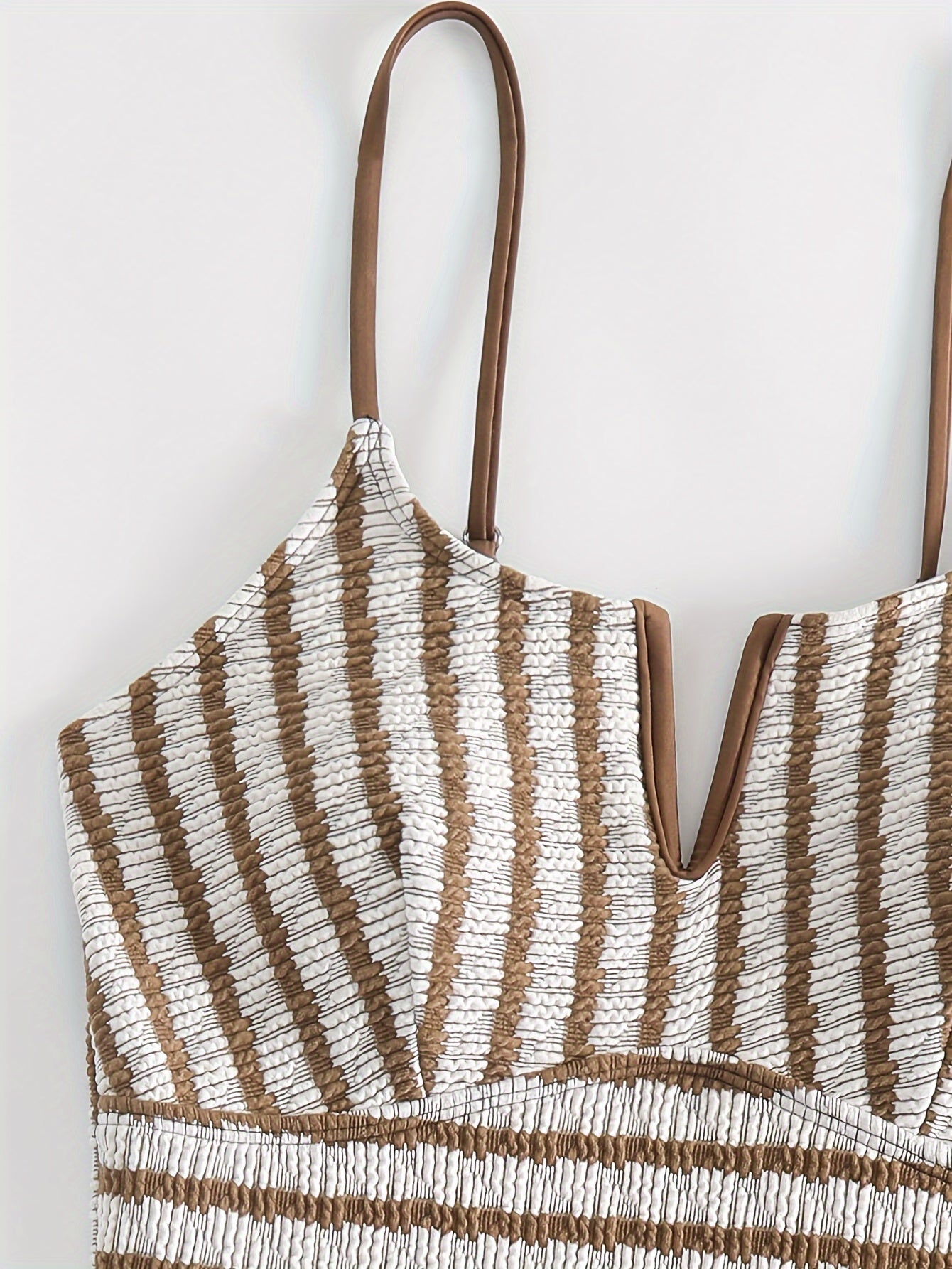 High-Waist One-Piece Swimsuit for Women Solid Color Stretchy Knit Fabric