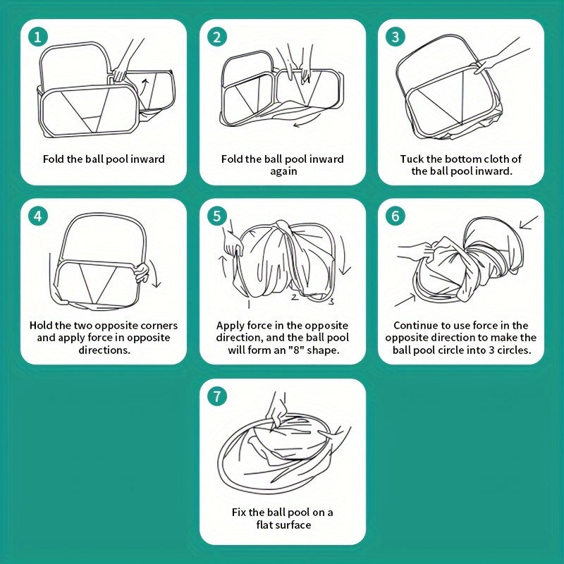 Bolalar uchun o'yin chodiri, katta pop-up to'p havzasi, kichiklar uchun ichki va tashqi foydalanish, 4ft