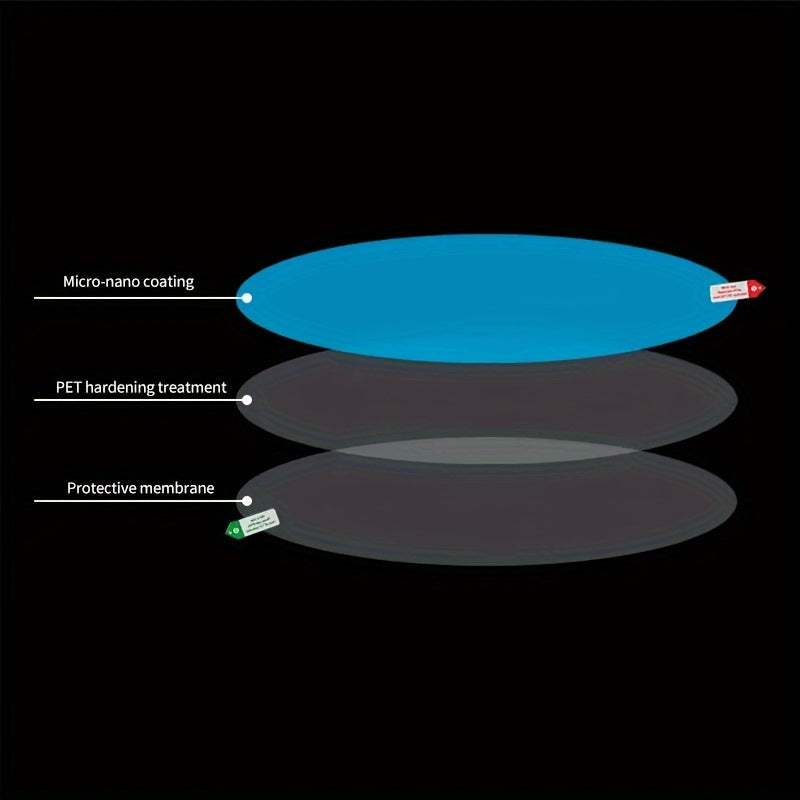 Waterproof Transparent PET Car Rearview Mirror Film Set of 2 Anti-Fog Rain Protector Stickers