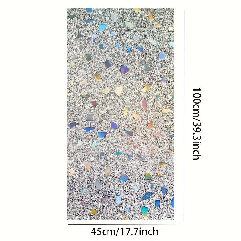 Frosted Stained Glass Window Privacy Film with 3D Vinyl Decals for Living Room