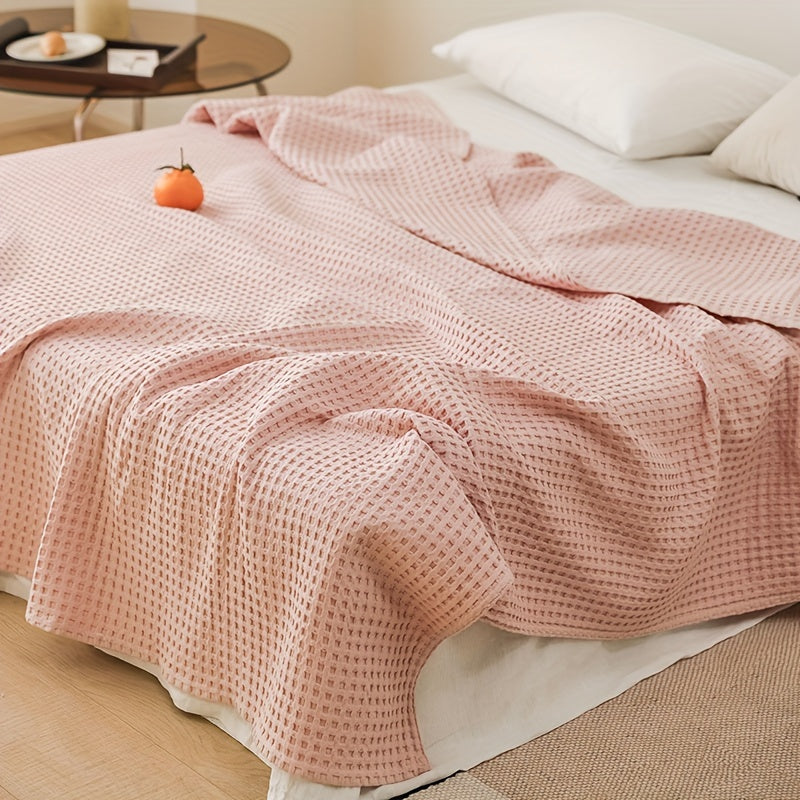 Extra Large Cotton Waffle Weave Blanket for Bed Sofa Nap Use