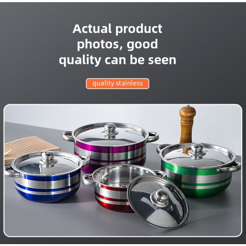 Stainless Steel Cookware Set 10 Pieces with Lids, Versatile Pots and Pans