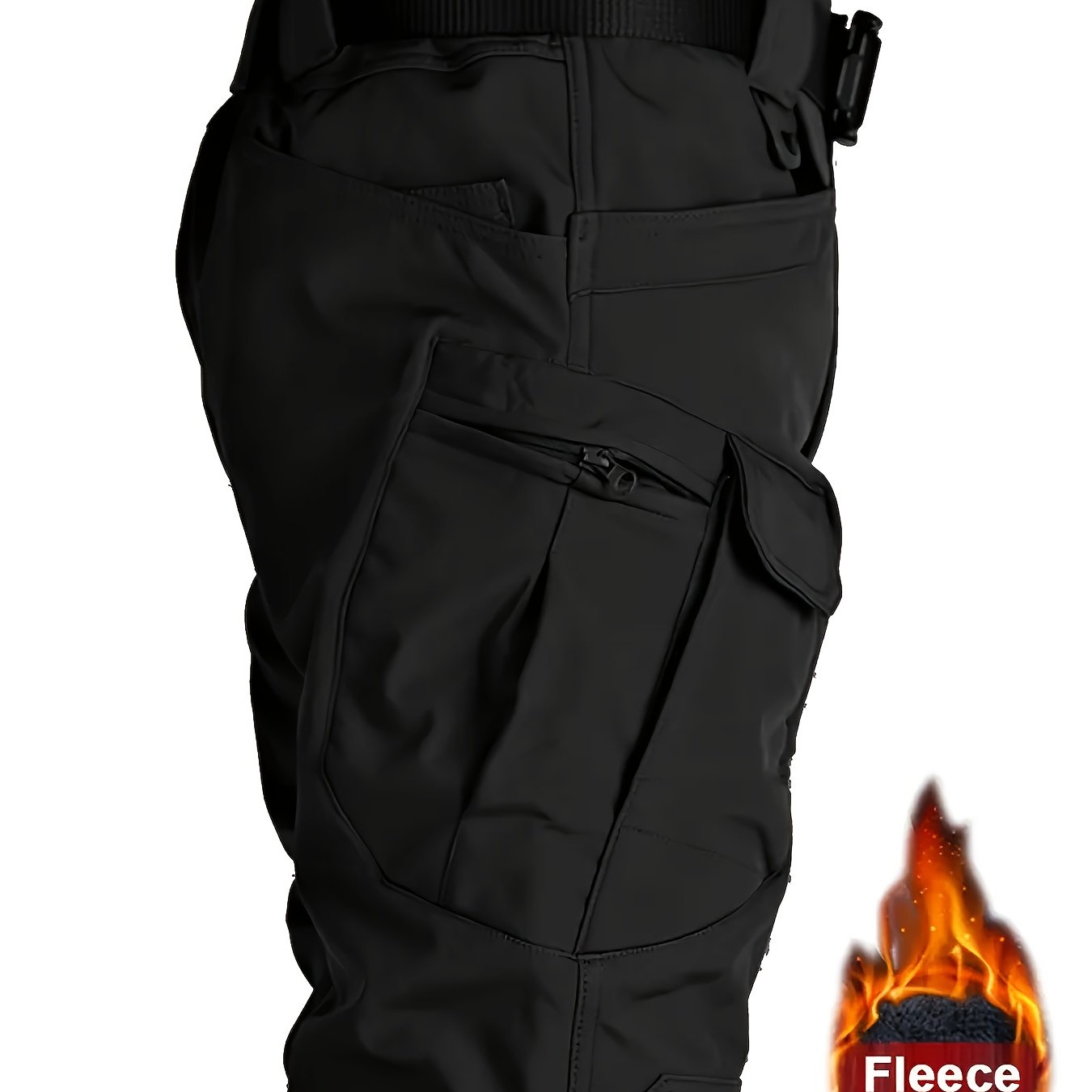 Men's Fleece Lined Cargo Pants Waterproof Windproof Outdoor Hiking Camping Hunting Fall Winter