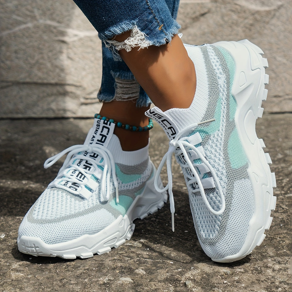 Women's Slip-On Sneakers with Height Boost Breathable Mesh White Pink