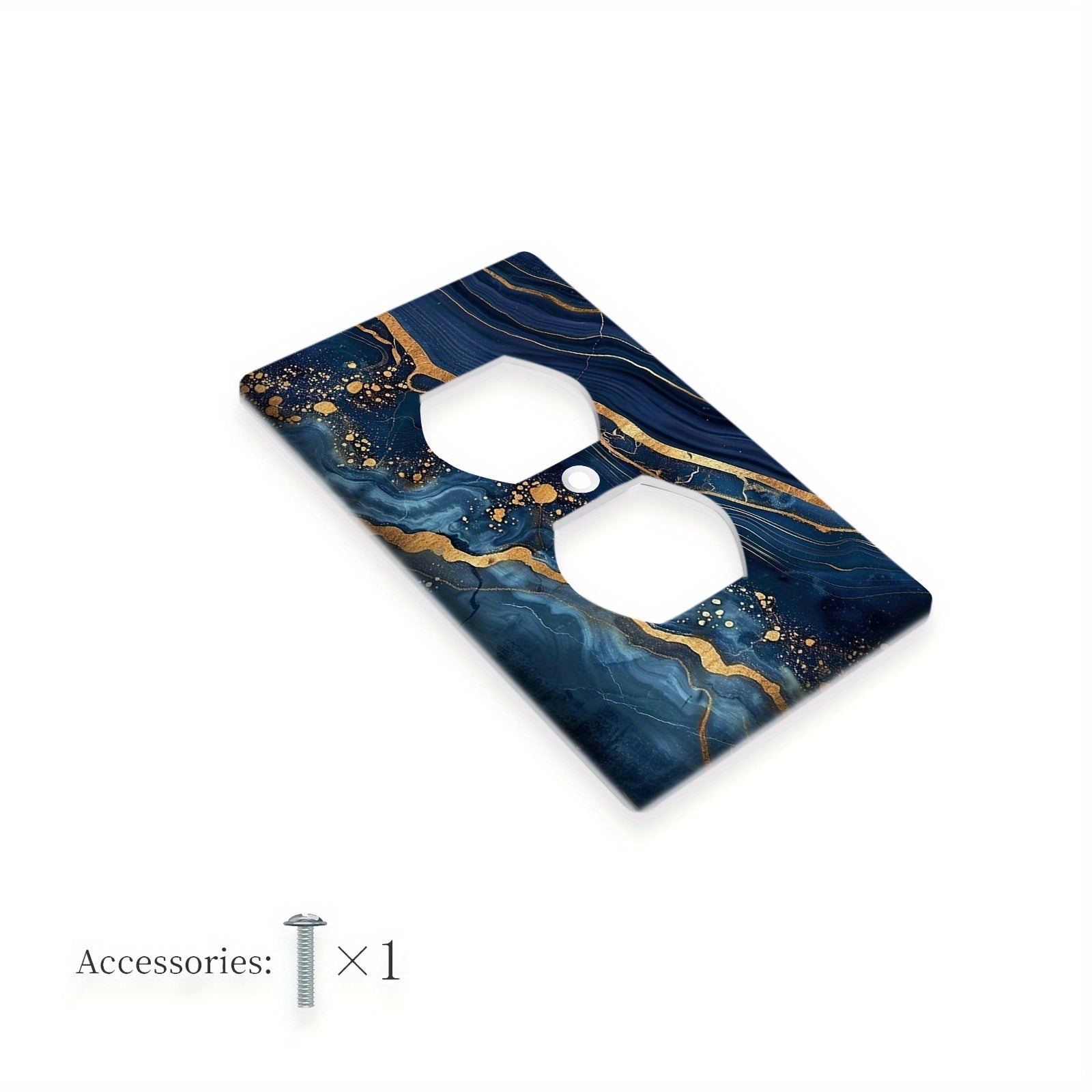 Blue Marbled Wall Plate for Bedroom and Kitchen 1 or 2 Gang
