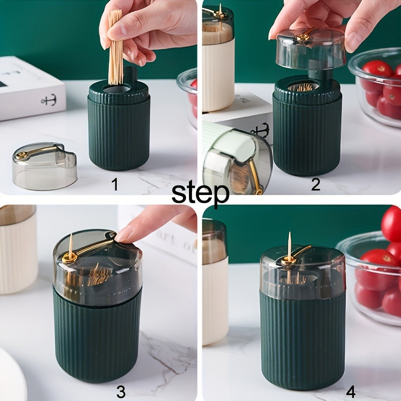 Toothpick and Dental Floss Dispenser with Automatic Release Press Type for Home Use