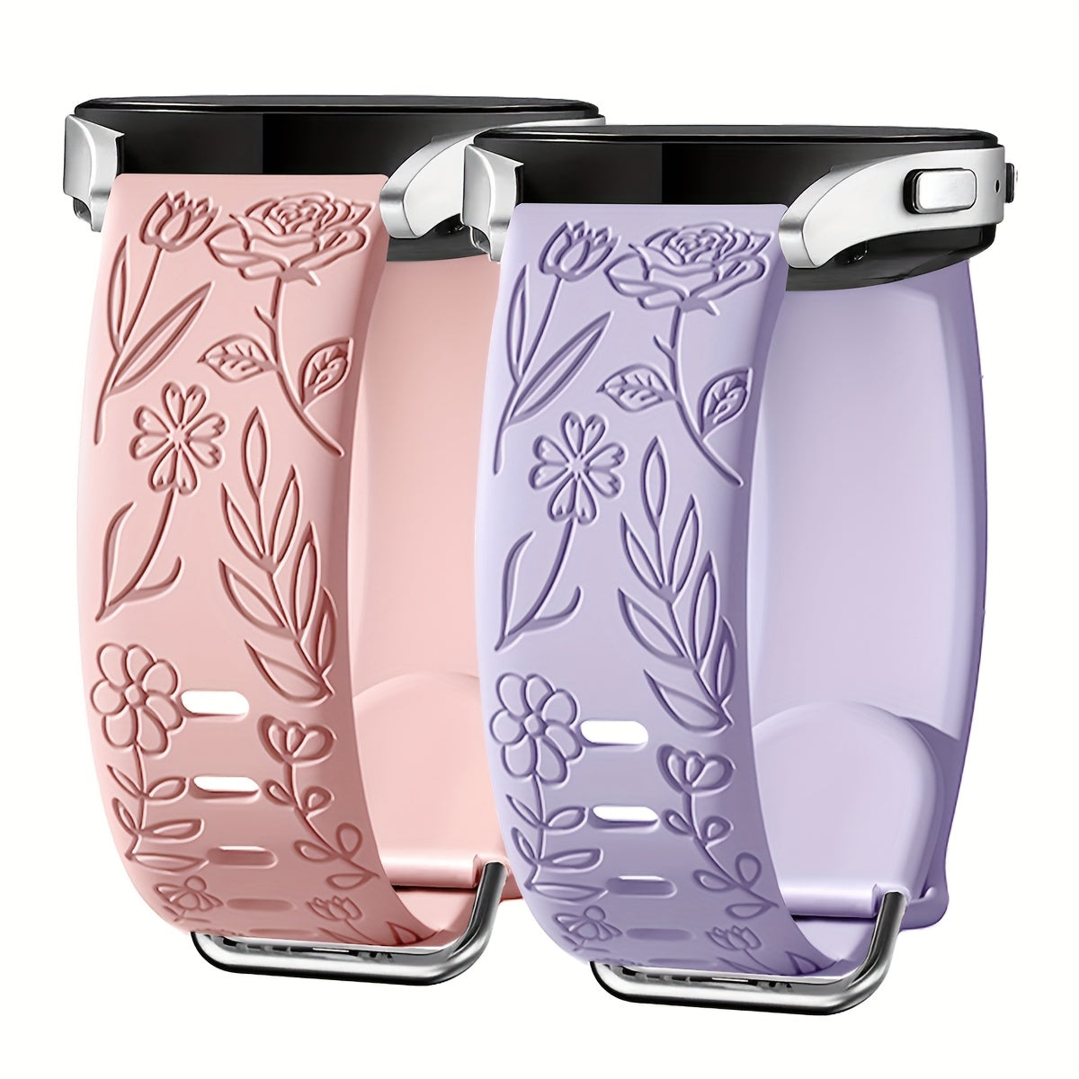 Rose Blossom Silicone Watch Strap for Samsung Galaxy Watch 7/FE 6 5 4 20mm Replacement