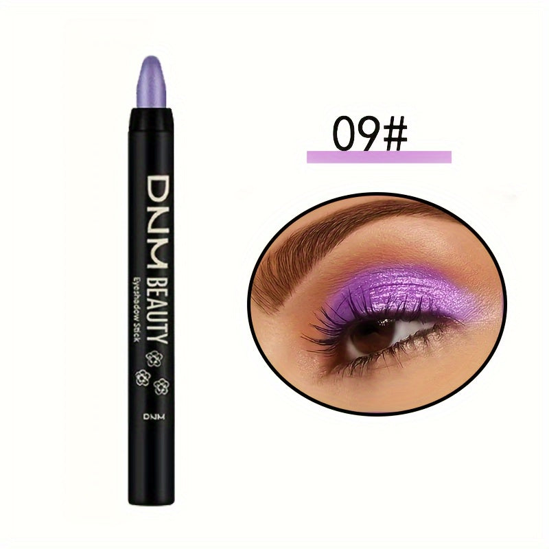 Women Waterproof Eye Shadow Stick with Rainbow Shimmer Long-Lasting Brightener