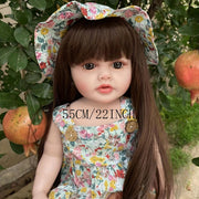 55 cm Soft Body Vinyl Reborn Baby Girl Doll Toy 22 Inch Realistic Princess Toddler Gift
