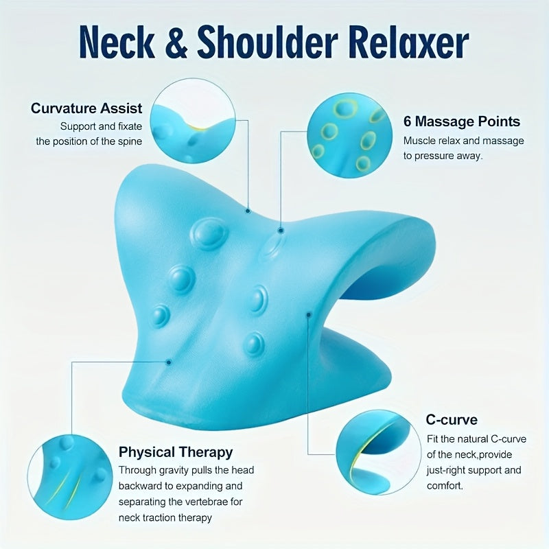 Medium Firm Foam Neck Pillow for Spinal Support C-Shaped Ergonomic Shoulder Relaxer