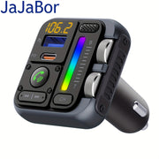 Car FM Transmitter Handsfree Kit Voice Assistant USB Charger MP3 Player