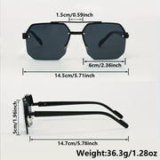 Semi-Rimless Fashion Glasses for Men and Women Zinc Alloy Frame PC Lenses Summer Party Streetwear Holiday Gift