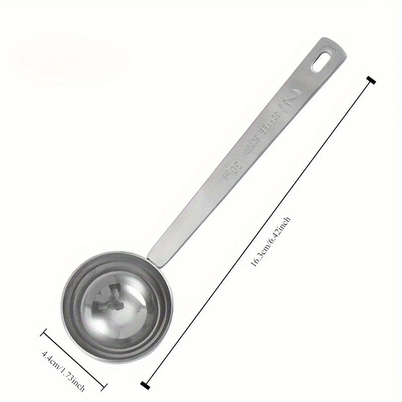 Cuchara medidora de acero inoxidable de mango largo para café para cocina y cafetería