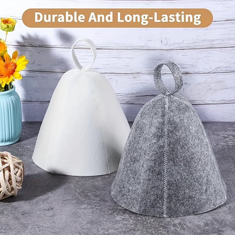 Juego de 2 sombreros de fieltro para saunas indoor e infrarrojas negro gris blanco