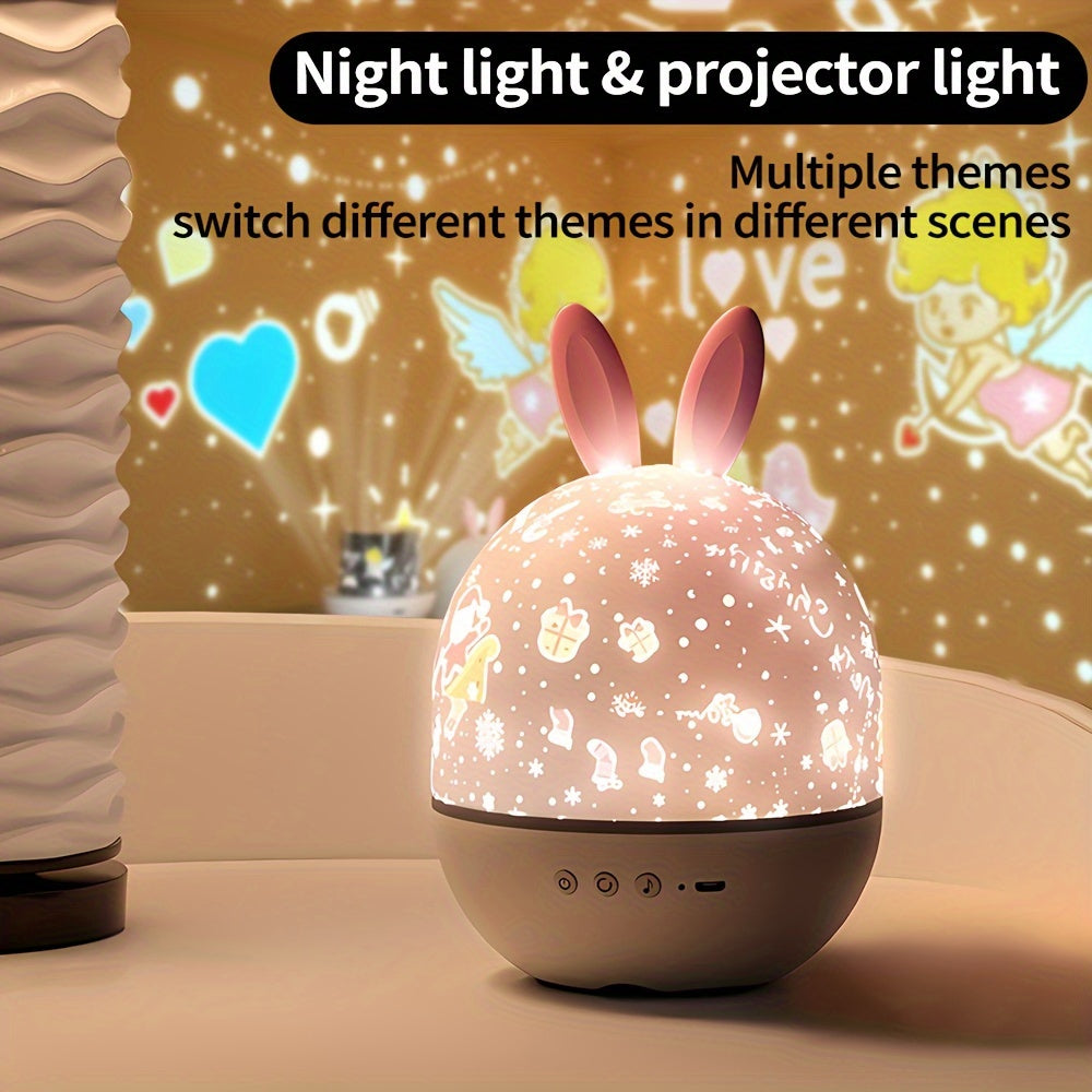 Children's Night Light with Starry Sky Projector and Galaxy Night Light 360° Rotation 8 Music Options Bedside Lamp for Boys and Girls