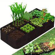 Fabric Raised Garden Bed for Vegetables Flowers Herbs 8-Section Outdoor Lightweight