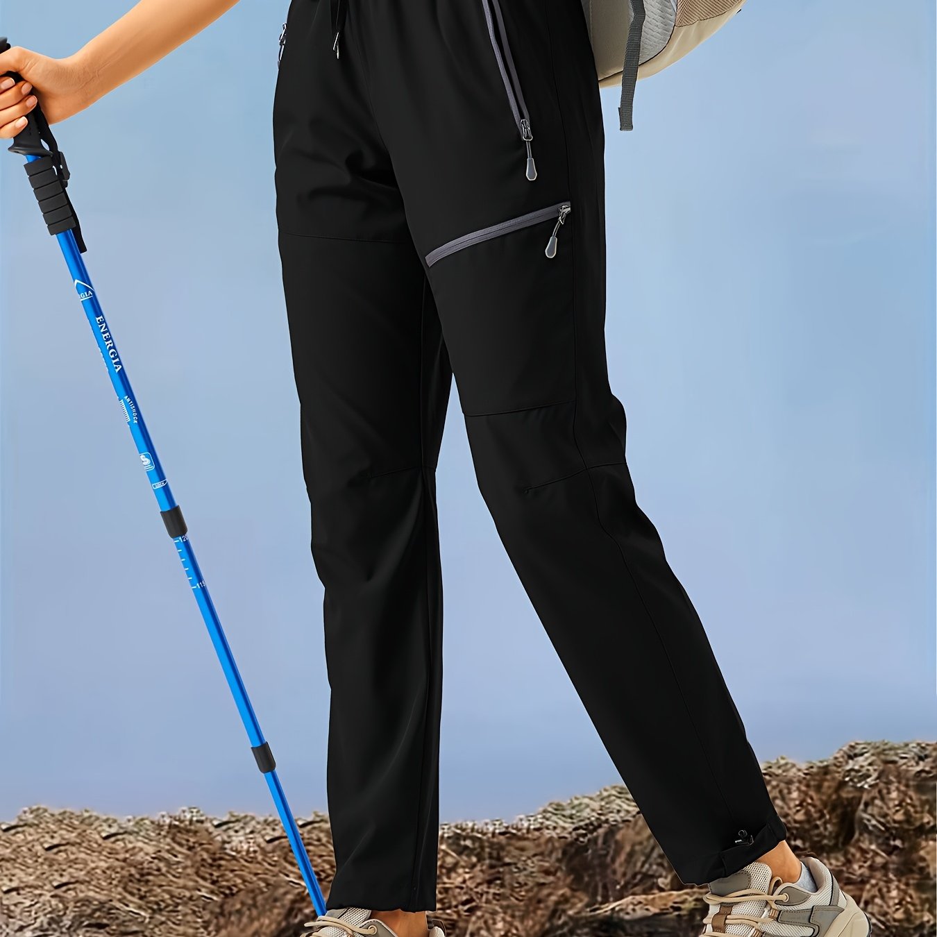 Women's Plus Size Lightweight Quick-Dry Hiking Pants Beige All-Season Outdoor Activewear