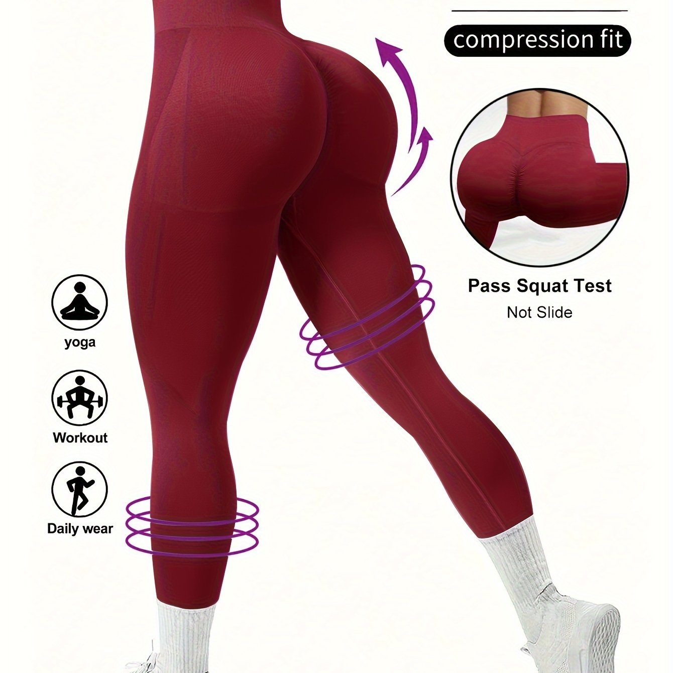 Women's High Waist Seamless Solid Color Yoga Leggings for Fitness and Workout