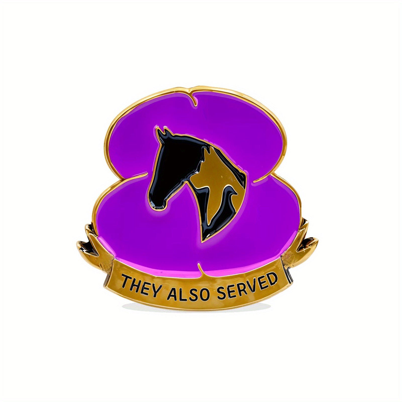Purple Acrylic Poppy War Horse Brooch Remembrance Pin Military Service Lapel Pin Veterans Support