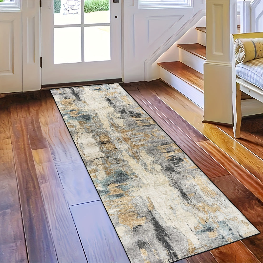 Bohemian Style Non-Slip Water-Resistant Washable Runner Rug for Hallways and Living Rooms