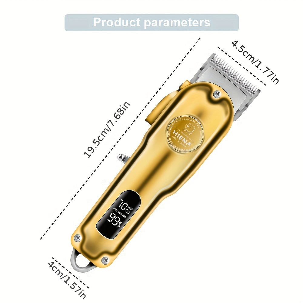 Yuqori sifatli, qayta zaryadlanadigan, simsiz itlarni kesish mashinasi, LED displey ekraniga ega, katta itlar uchun mos, past shovqinli.