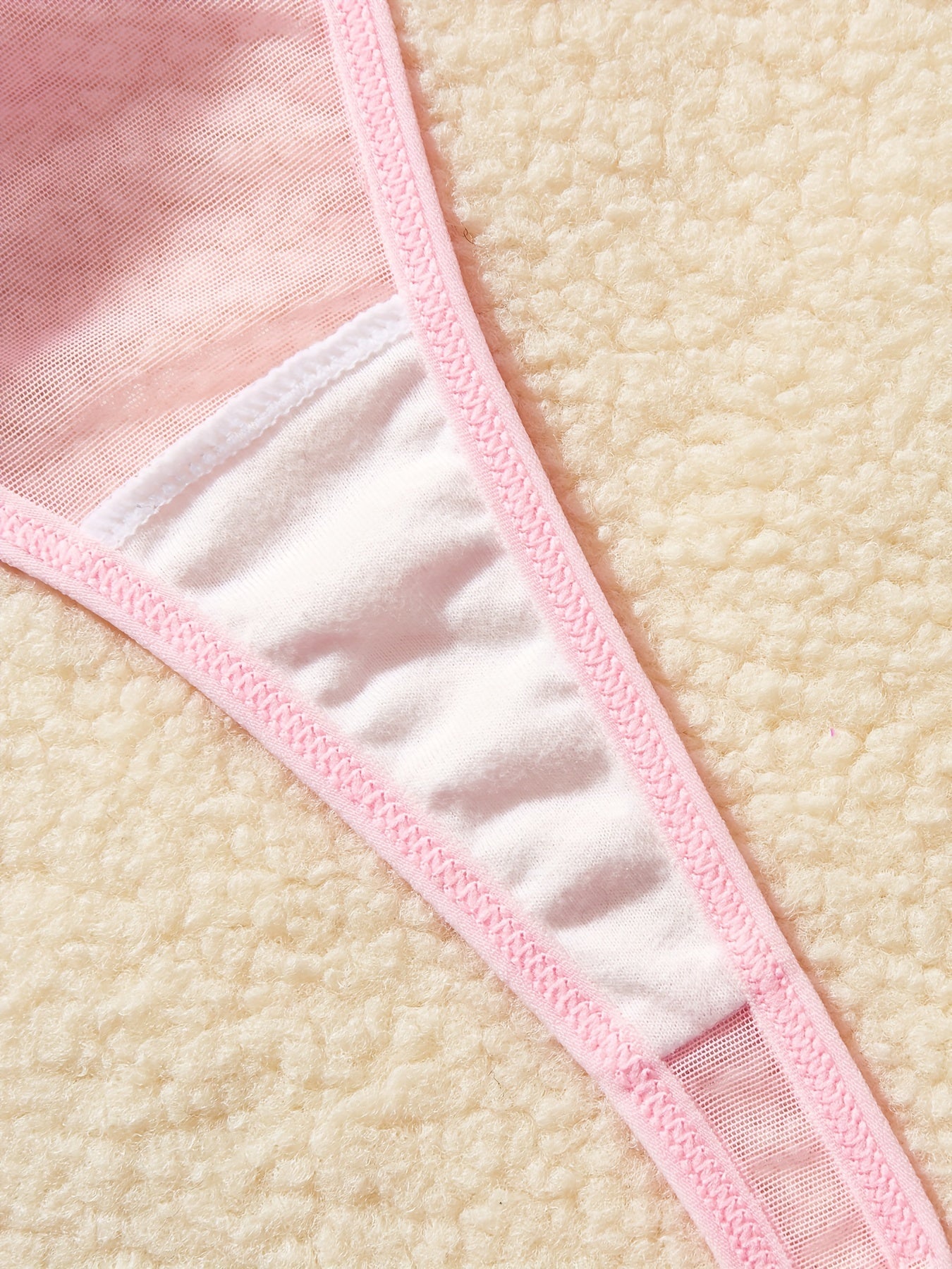 See-Through Mesh Lingerie Set with Floral Bow Pattern Deep V Slip Dress and Crotch Panty for Women