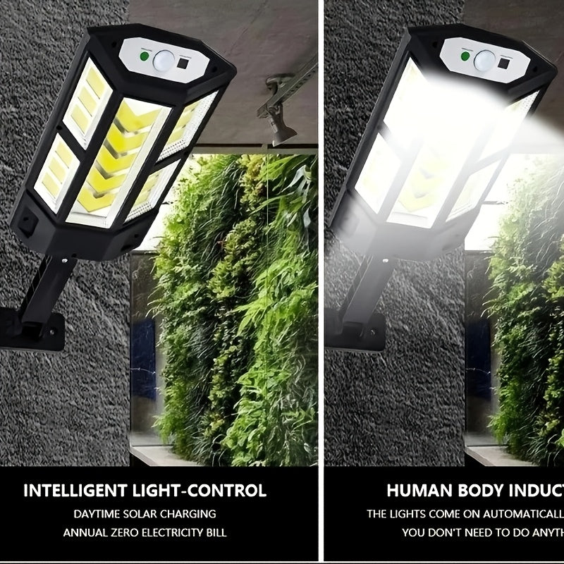 Luz solar de pared con sensor de movimiento LED 6500K 3 modos control remoto jardín exterior patio