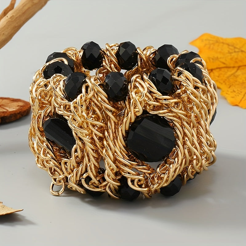 Women’s Boho Bracelet with Artificial Crystals Elegant Bohemian Jewelry for Daily Wear